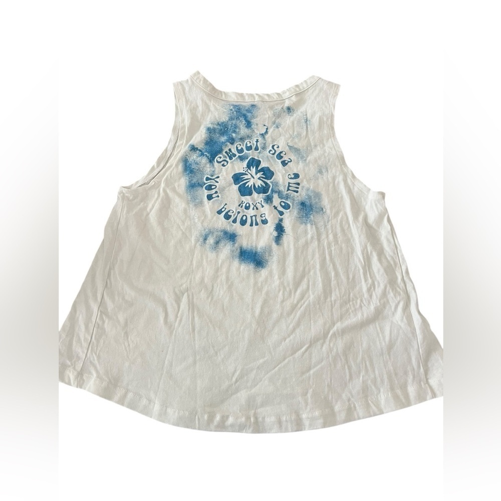 NWT Roxy Women’s Sweet Sea White Cotton Muscle Tank in size S - Picture 2 of 4